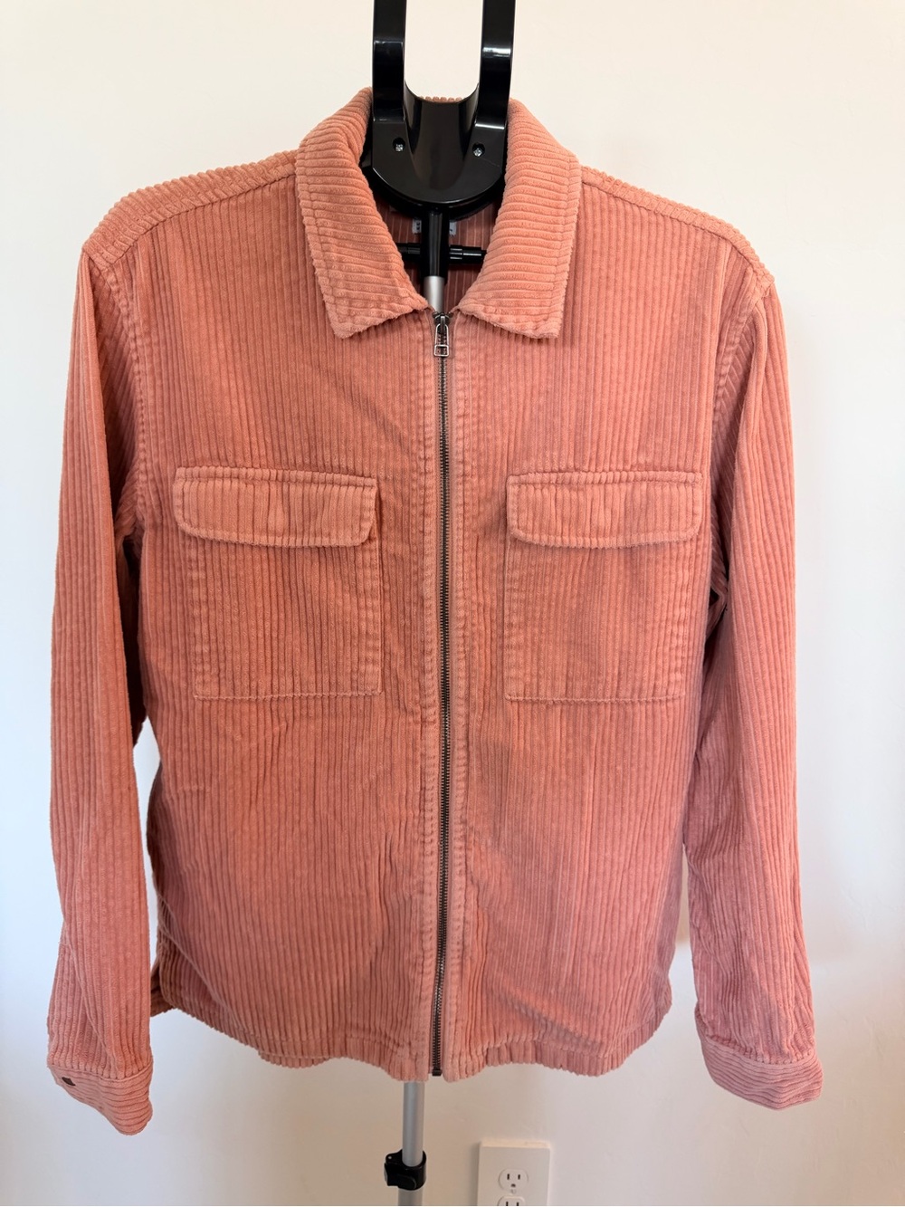 Urban Outfitters Corduroy Zip Jacket in Dusty Rose
